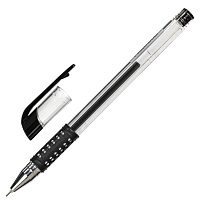 Ручка гелевая с грипом STAFF "Basic Needle" GP-679, ЧЕРНАЯ, игольчатый узел 0,5 мм, линия письма 0,3