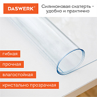 Коврик-подкладка, скатерть ПВХ прозрачная, гибкое/мягкое стекло, 120х75 см, 0,8 мм, DASWERK, 607879