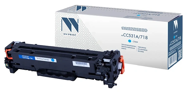 купить совместимый Картридж NV-Print CC531A/718C голубой совместимый с принтером HP/Canon универсальный (NV-CC531A/718C) 