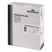 Держатель для пропусков, КОМПЛЕКТ 25 шт., жесткий пластик, металлический поворот, клип, черный, DURA