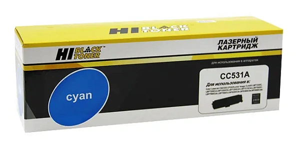 купить совместимый Картридж Hi-Black CC531A голубой совместимый с принтером HP (996200210) 
