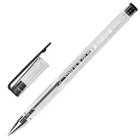 Ручка гелевая STAFF "Basic" GP-789, ЧЕРНАЯ, корпус прозрачный, хромированные детали, узел 0,5 мм, 14