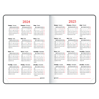 Ежедневник датированный 2024 А5 138x213 мм BRAUBERG "Towny", под кожу, клапан, черный, 114827