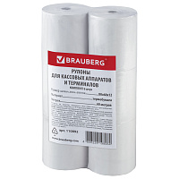 Чековая лента ТЕРМОБУМАГА 80 мм (диаметр 68 мм, длина 60 м, втулка 12 мм) КОМПЛЕКТ 6 шт., BRAUBERG, 