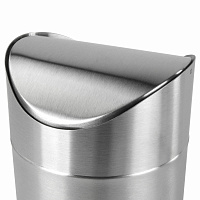 Урна для мусора 1,2 л LAIMA настольная, с качающейся крышкой, d 12х16,5 см, нержавеющая сталь, матов