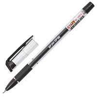 Ручка гелевая с грипом STAFF "College" GP-180, ЧЕРНАЯ, корпус прозрачный, игольчатый узел 0,6 мм, ли
