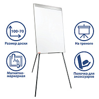Доска-флипчарт магнитно-маркерная 70х100 см, ГАРАНТИЯ 10 ЛЕТ, РОССИЯ, BRAUBERG Стандарт, 235526