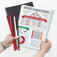 Пружины пластиковые для переплета, КОМПЛЕКТ 100 шт., 10 мм (для сшивания 41-55 л.), белые, BRAUBERG,