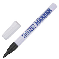 Маркер-краска лаковый (paint marker) MUNHWA "Slim", 2 мм, ЧЕРНЫЙ, нитро-основа, алюминиевый корпус, 