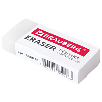 Ластик BRAUBERG "EXTRA", 50х24х10 мм, белый, прямоугольный, экологичный ПВХ, картонный держатель, 22