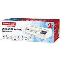 Ламинатор BRAUBERG FGK-230, формат А4, толщина пленки 1 сторона 60-250 мкм, скорость 51 см/мин, 5319