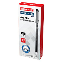 Ручка гелевая BRAUBERG "Profi-Gel TONE", ЧЕРНАЯ, линия письма 0,4 мм, стандартный наконечник 0,5 мм,