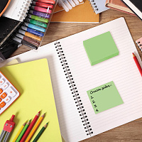 Блок самоклеящийся (стикеры) STAFF, 50х50 мм, 100 листов, зеленый, 127144