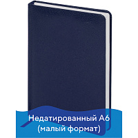 Ежедневник недатированный МАЛЫЙ ФОРМАТ А6 (100x150 мм) BRAUBERG "Profile", балакрон, 136 л., синий, 