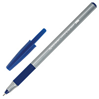 Ручка шариковая с грипом BRAUBERG "i-STICK POINT", СИНЯЯ, корпус серый, игольчатый узел 0,7 мм, лини