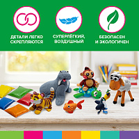 Пластилин супер лёгкий воздушный застывающий 60 шт. (36 цветов + 2 х 12 базовых), 600 г, 3 стека, BR