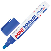 Маркер-краска лаковый (paint marker) 6 мм, СИНИЙ, НИТРО-ОСНОВА, BRAUBERG PROFESSIONAL PLUS EXTRA, 15