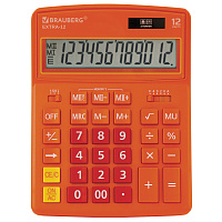 Калькулятор настольный BRAUBERG EXTRA-12-RG (206x155 мм), 12 разрядов, двойное питание, ОРАНЖЕВЫЙ, 2