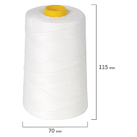 Нить лавсановая для прошивки документов, БЕЛАЯ, диаметр 1,5 мм, длина 500 м, ЛШ 460, BRAUBERG, 60181