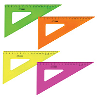 Треугольник пластиковый 30х18 см, "Neon Crystal", тонированный, прозрачный, неоновый, ассорти, ТК47