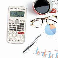 Калькулятор инженерный двухстрочный BRAUBERG SC-880-N, 417 функций, 10+2 разрядов, батарея, БЕЛЫЙ, 2