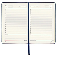 Ежедневник недатированный А5 138х213 мм BRAUBERG "Iguana" под кожу, 160 л, темно-синий, 125091