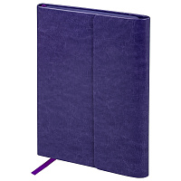 Ежедневник с магнитным клапаном недатированный, под кожу, А5, фиолетовый, BRAUBERG "Magnetic X", 113