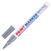 Маркер-краска лаковый (paint marker) 2 мм, СЕРЕБРЯНЫЙ, НИТРО-ОСНОВА, алюминиевый корпус, BRAUBERG PR