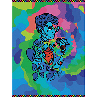 Тетрадь А5, 48 л., HATBER, скоба, клетка, обложка картон, "Lazer B - Выпуск №1" (5 видов в спайке), 