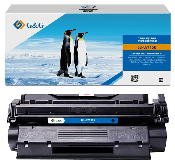 купить совместимый Картридж G&G C7115X черный совместимый с принтером HP (GG-C7115X) 