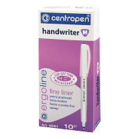 Ручка капиллярная (линер) ЗЕЛЕНАЯ CENTROPEN "Handwriter", трехгранная, линия письма 0,5 мм, 4651, 2 
