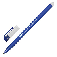 Ручка стираемая гелевая STAFF "Manager" EGP-656, СИНЯЯ, прорезиненный корпус, линия письма 0,35 мм, 