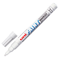 Маркер-краска лаковый (paint marker) UNI (Япония) "Paint", 0,8-1,2 мм, БЕЛЫЙ, нитро-основа, алюминие