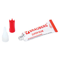 Клей моментальный (суперклей) BRAUBERG, 3 г, ПРОЧНЫЙ, отрывная мультикарта, 605566