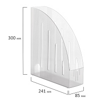 Лоток вертикальный для бумаг BRAUBERG "Energy" (261х85х300 мм), эргономичная форма, прозрачный, 2315