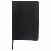 Блокнот А5 (148х218 мм), BRAUBERG "Select", 96 л., балакрон, резинка, клетка, черный, 125211