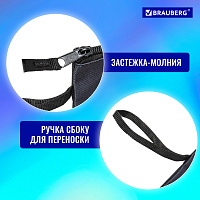 Папка для тетрадей BRAUBERG А4, 1 отделение, полиэстер, на молнии, с ручкой, "Keep out", 270942