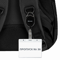 Держатель рулетка для бейджей 70 см, петелька, черный, в блистере, BRAUBERG, 238237