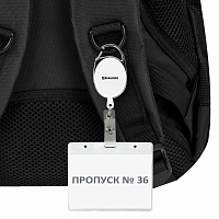 Держатель-рулетка для бейджей 70 см, петелька, белый, в блистере, BRAUBERG, 238238