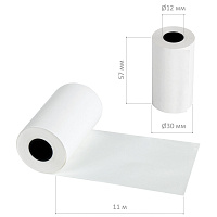 Чековая лента для МОБИЛЬНЫХ КАСС, ТЕРМОБУМАГА 57 мм (диаметр 30 мм, длина 11 м, втулка 12 мм), КОМПЛ