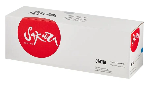 купить совместимый Картридж SAKURA CF411A голубой совместимый с принтером HP (SACF411A) 