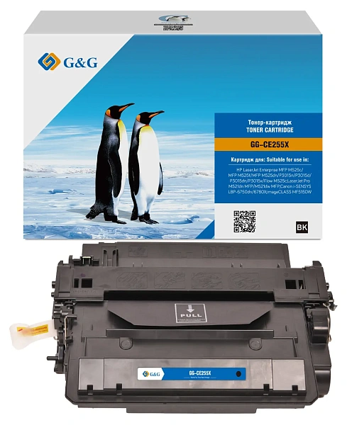 купить совместимый Картридж G&G CE255X черный совместимый с принтером HP (GG-CE255X) 