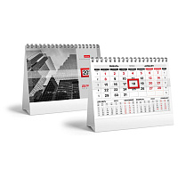 Календарь-домик настольный на гребне с бегунком на 2024 г., 160х105 мм, "Красно-черный", HATBER, 12К