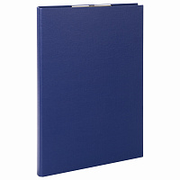 Папка-планшет STAFF "EVERYDAY", А4 (230х314 мм), с прижимом и крышкой, картон/бумвинил, РОССИЯ, синя