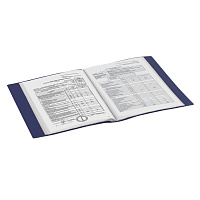 Папка 100 вкладышей BRAUBERG диагональ, темно-синяя, 0,9 мм, 221333