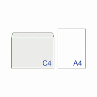 Конверты С4 (229х324 мм), отрывная лента, 100 г/м2, КОМПЛЕКТ 50 шт., BRAUBERG, 112184, С4НКс-50