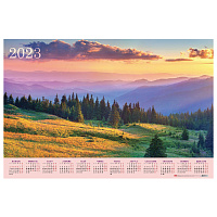 Календарь настенный листовой 2023 г., формат А1 (90х60 см), "Удивительные пейзажи", HATBER, Кл1_2702