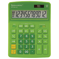 Калькулятор настольный BRAUBERG EXTRA-12-DG (206x155 мм), 12 разрядов, двойное питание, ЗЕЛЕНЫЙ, 250