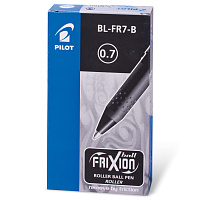 Ручка стираемая гелевая с грипом PILOT "Frixion", ЧЕРНАЯ, корпус черный, узел 0,7 мм, линия письма 0