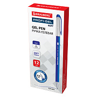 Ручка гелевая BRAUBERG "Profi-Gel SOFT", СИНЯЯ, линия письма 0,4 мм, стандартный наконечник 0,5 мм, 